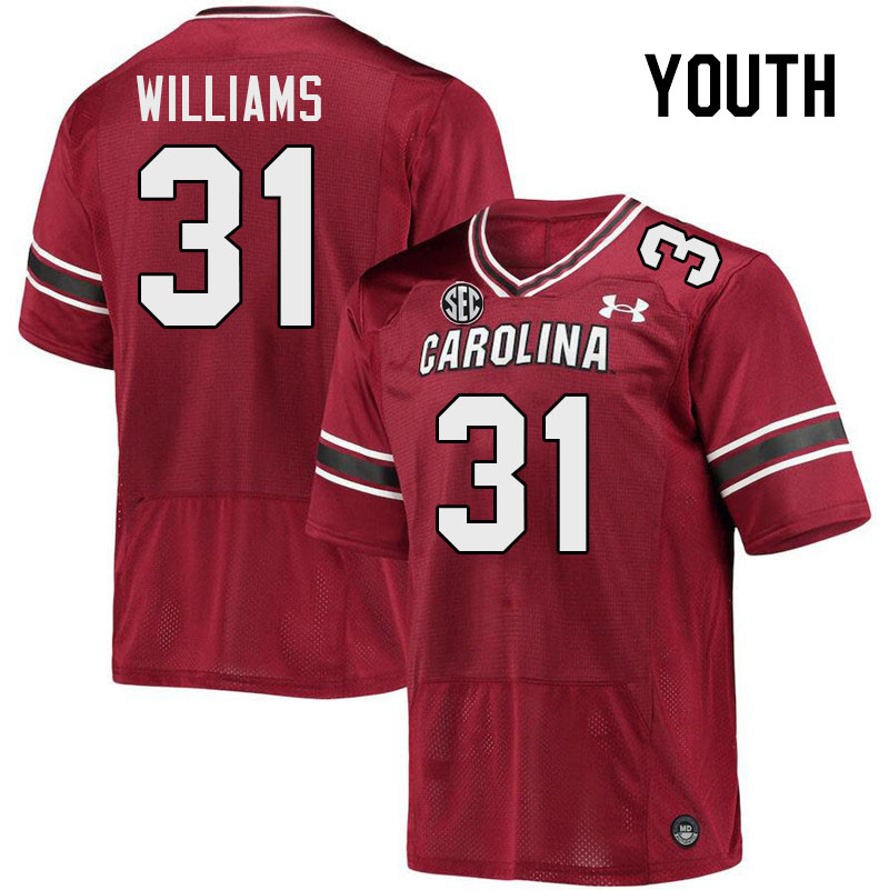 Youth #31 Peyton Williams South Carolina Gamecocks 2023 College Football Jerseys Stitched-Garnet